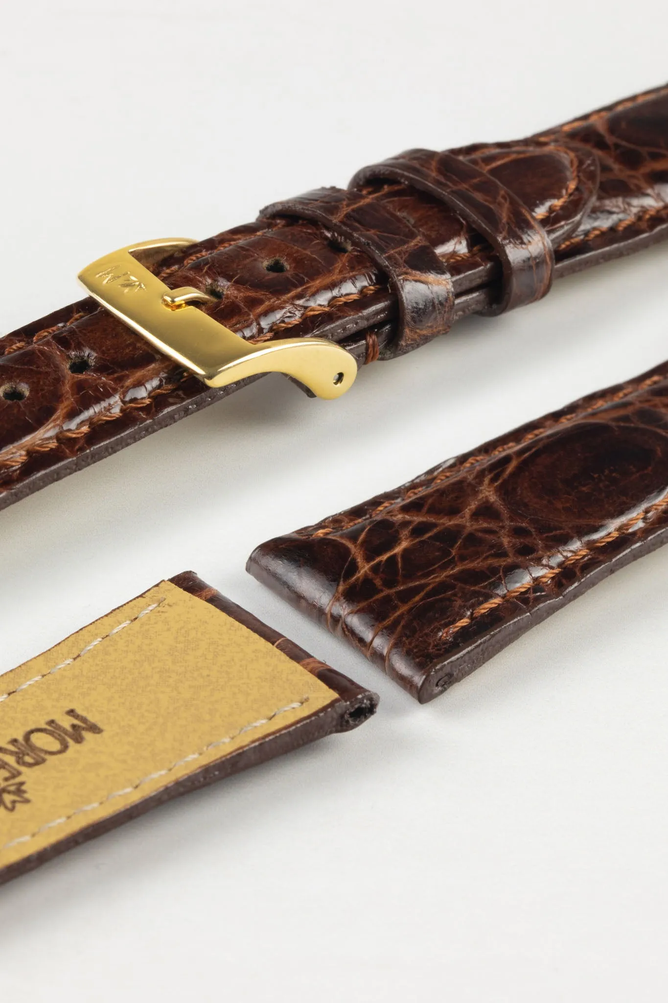Morellato MOMBASA Genuine Crocodile Watch Strap in DARK BROWN
