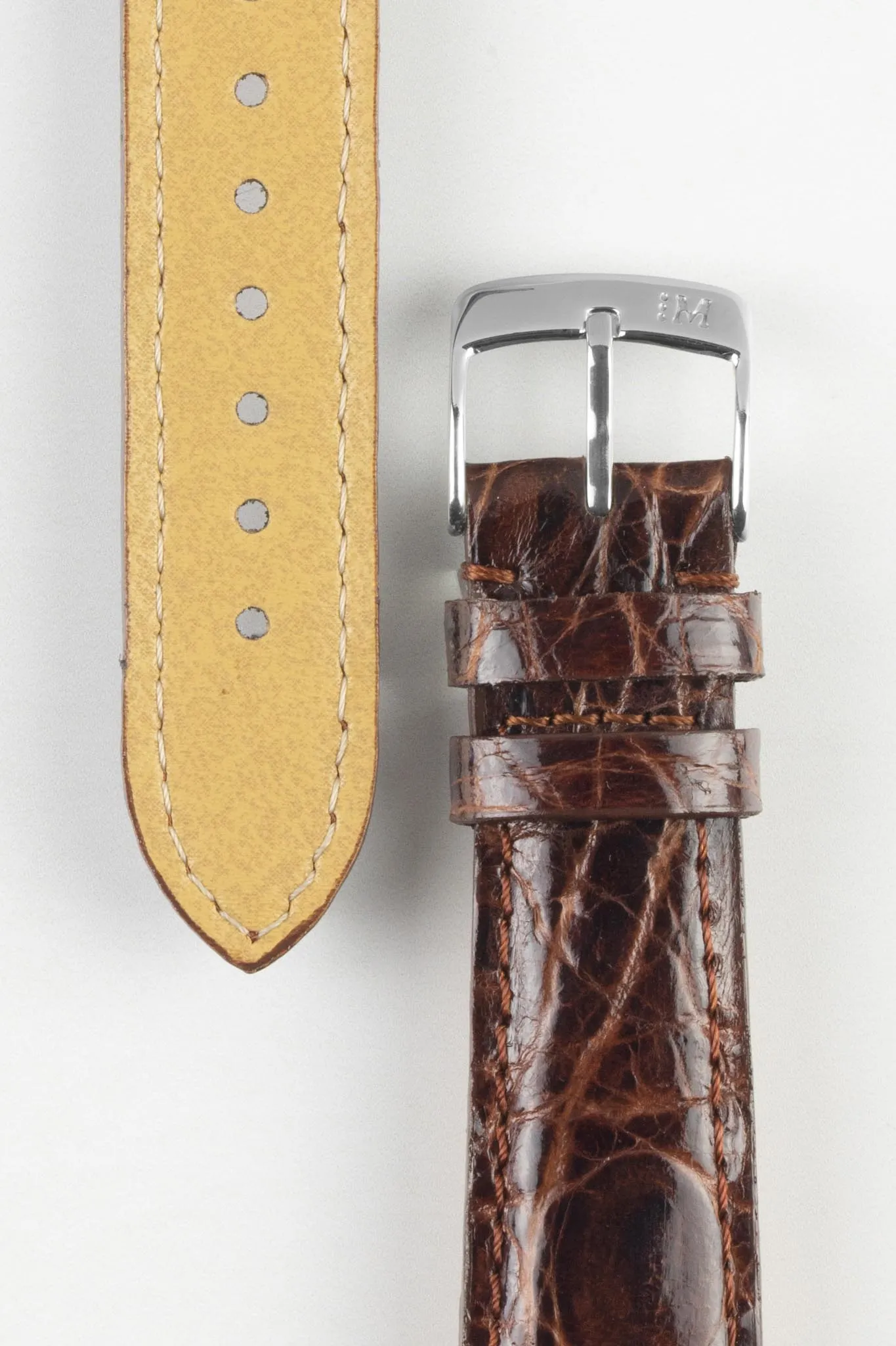 Morellato MOMBASA Genuine Crocodile Watch Strap in DARK BROWN