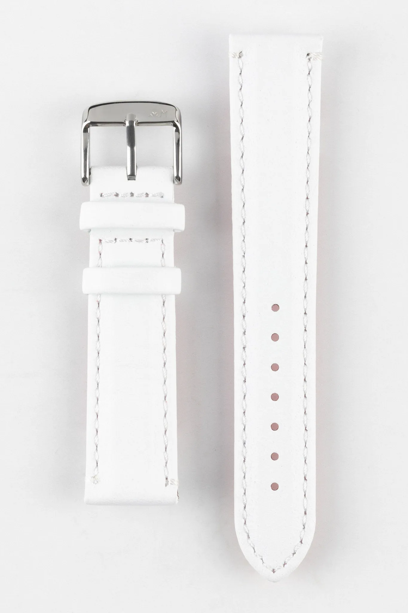 Morellato ROWING Water-Resistant Calfskin Leather Watch Strap in WHITE