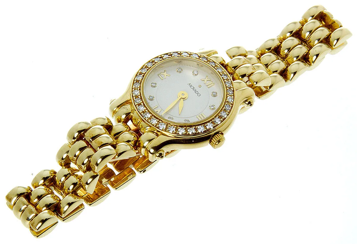 Movado Brileti 14k Gold & Diamond Watch