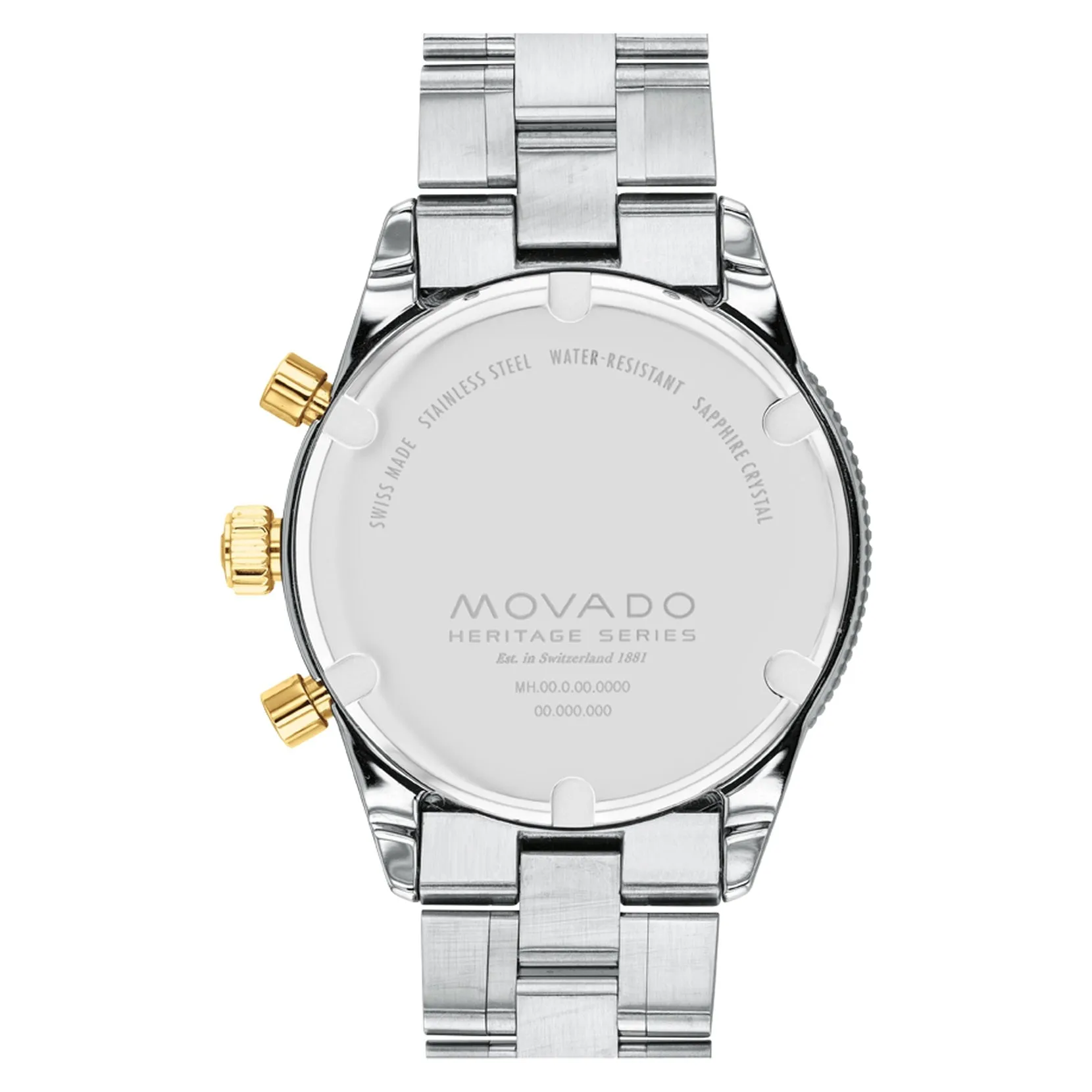 Movado Heritage Series Mens Chronograph Two Tone Green Dial Watch