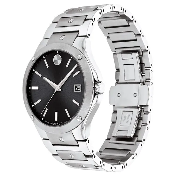 Movado SE Mens Stainless Steel Black Dial Watch