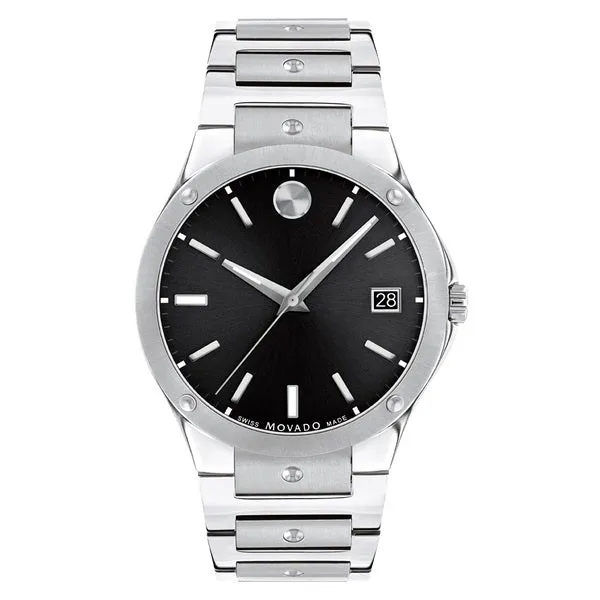 Movado SE Mens Stainless Steel Black Dial Watch