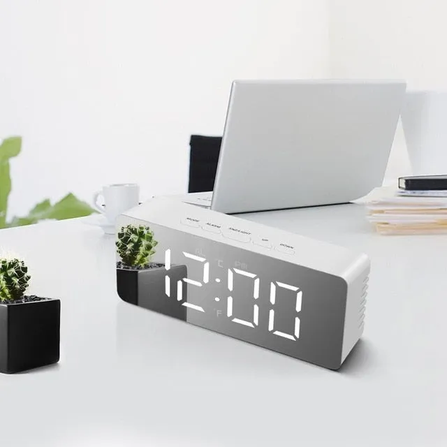 Multi-Function LED Table Clock Digital Modern Mirror Alarm Clocks