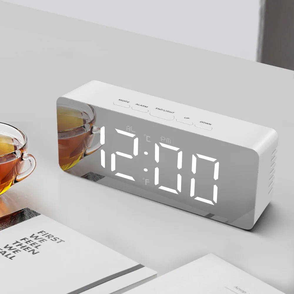 Multi-Function LED Table Clock Digital Modern Mirror Alarm Clocks