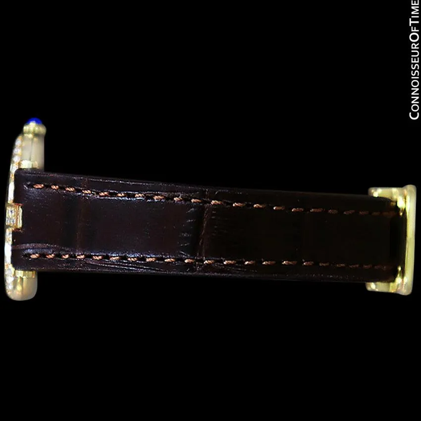 Must De Cartier Vendome Ladies Vermeil Watch with Chocoloate Brown Dial - 18K Gold Over Sterling Silver with Diamonds