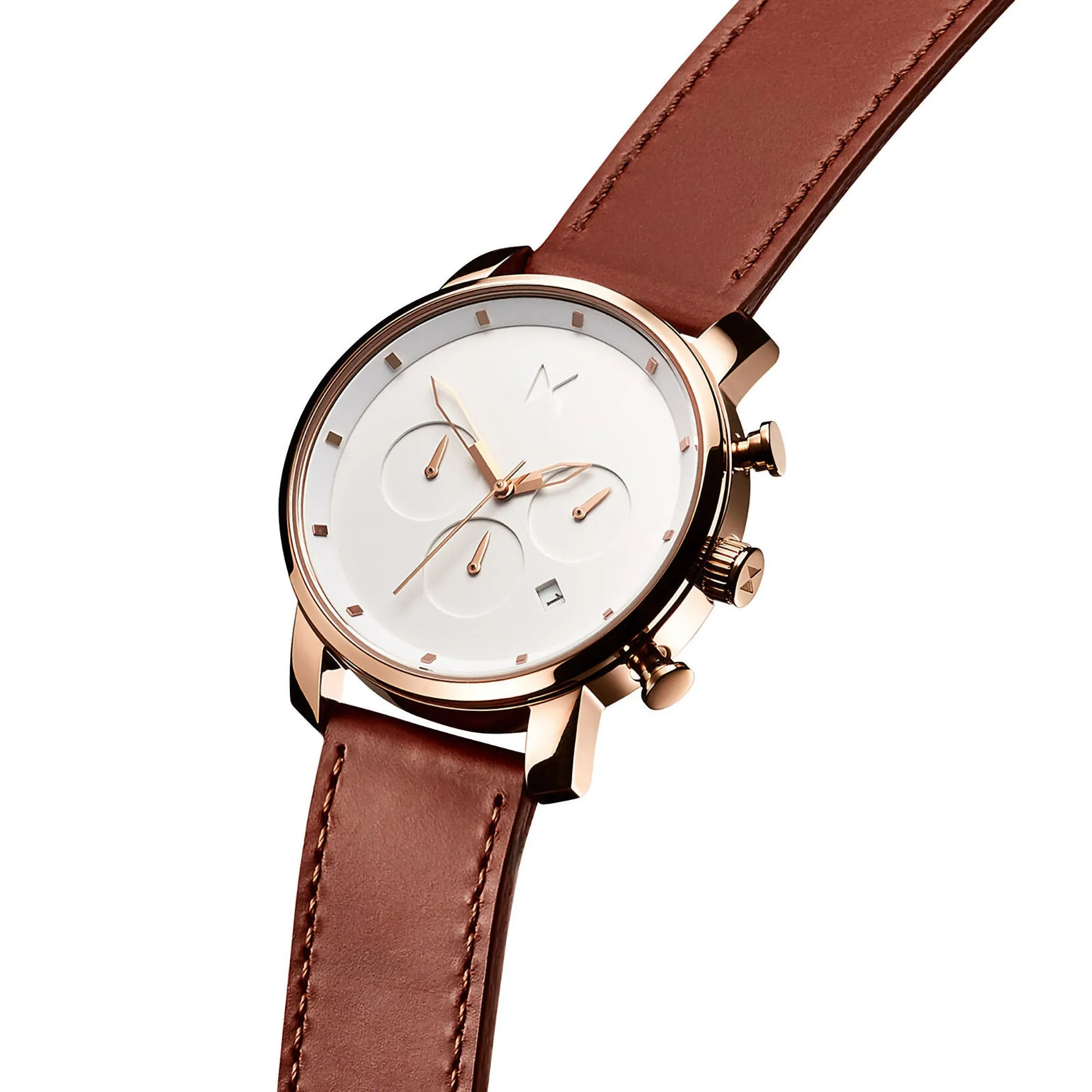 MVMT Chrono Rose Gold Natural Tan Men's watch