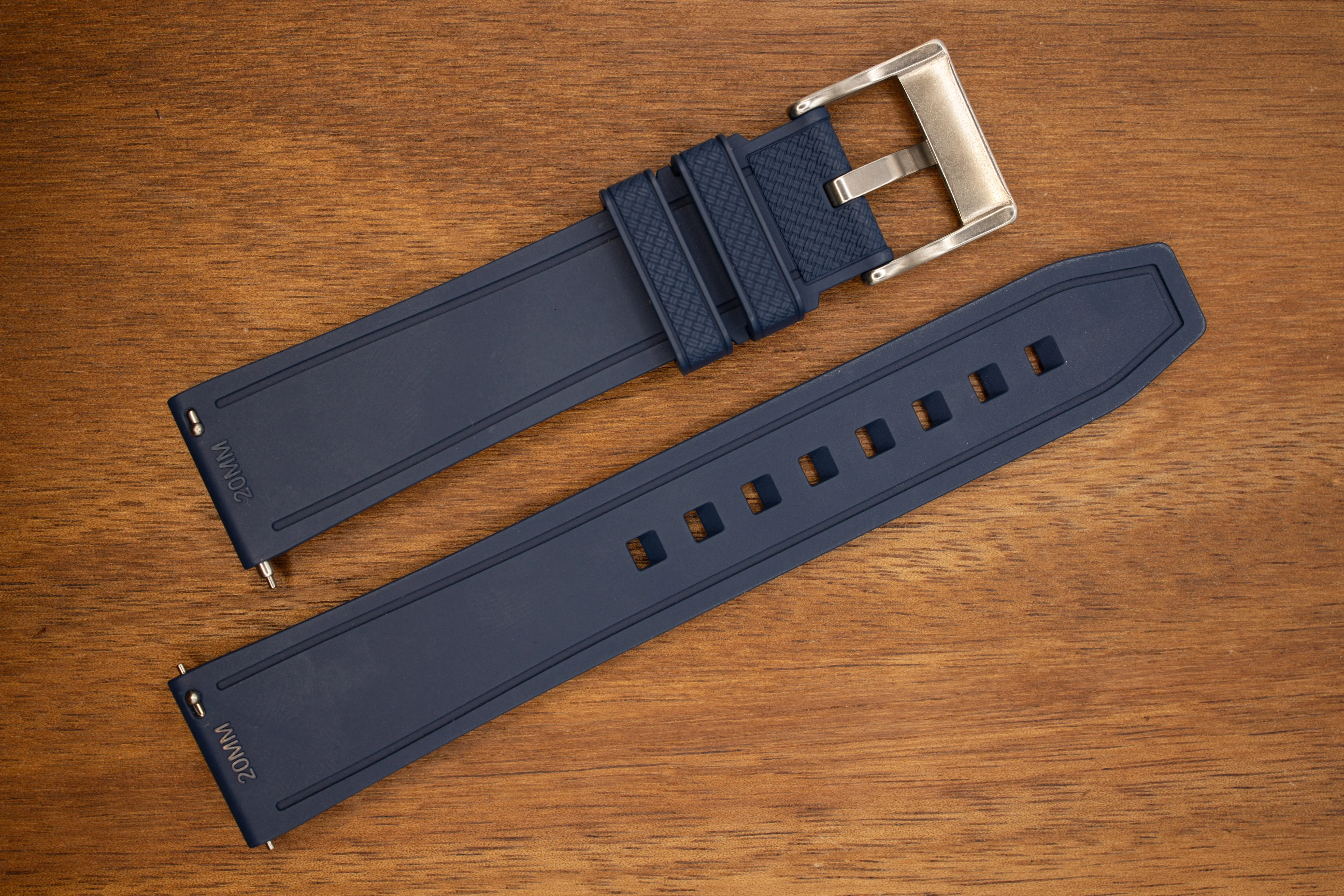 Navy Blue Premium Weaved FKM Rubber Strap 20mm
