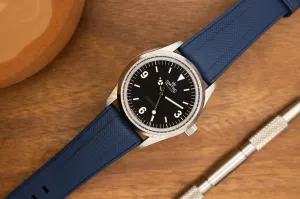 Navy Blue Premium Weaved FKM Rubber Strap 20mm