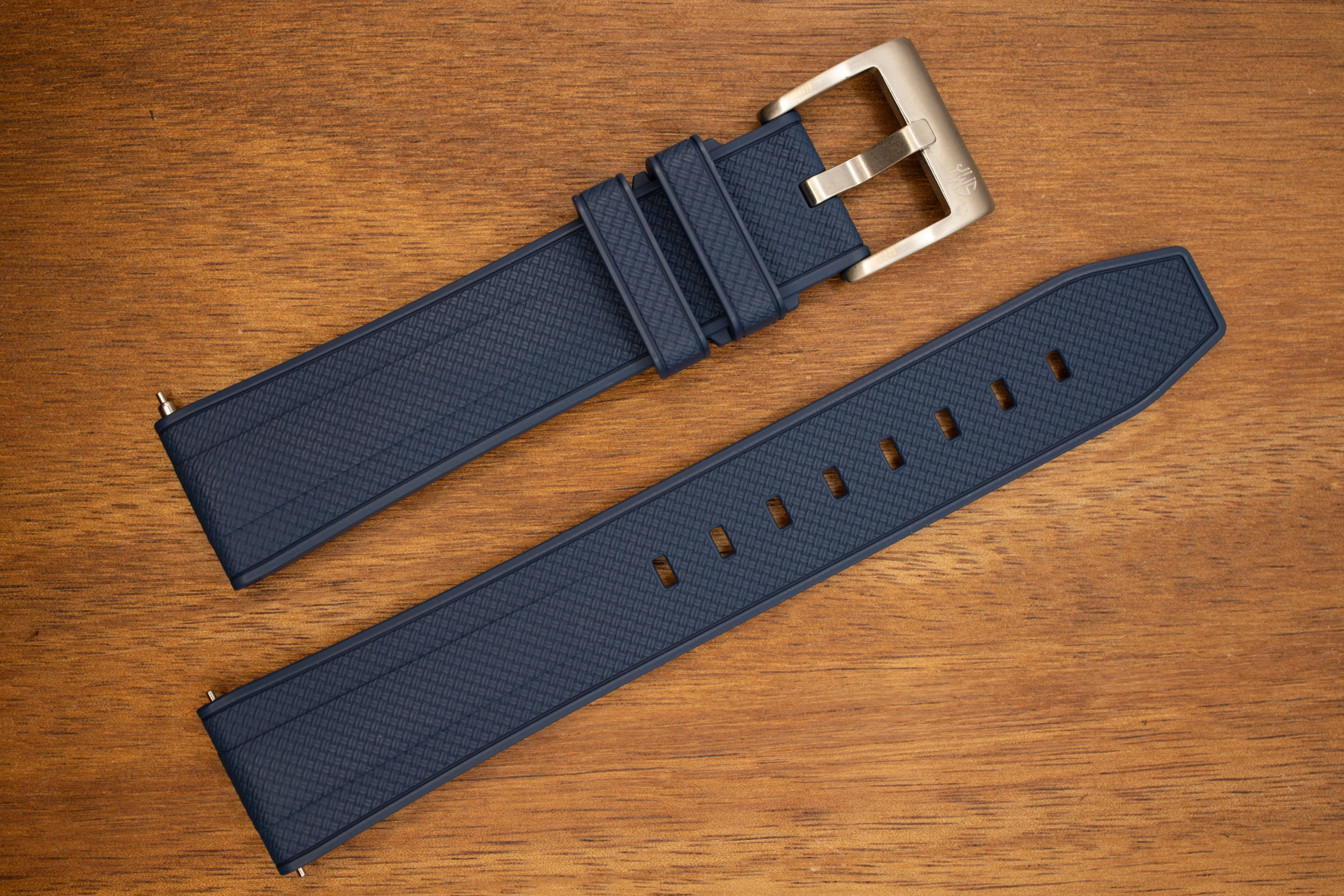 Navy Blue Premium Weaved FKM Rubber Strap 20mm