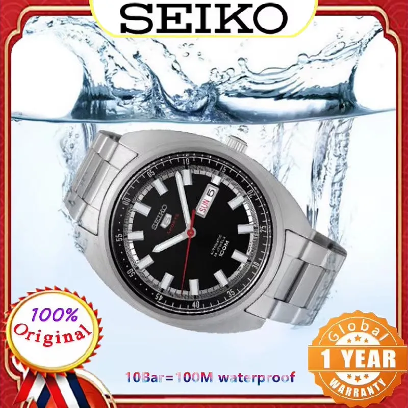 New  5 Original Automatic Mechanical Sports Watch for Men 10Bar Waterproof Luminous Brand Watches Stainless Steel Band