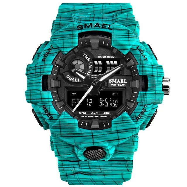 New Camouflage Military Watch SMAEL Watch Men Sports Watch LED
