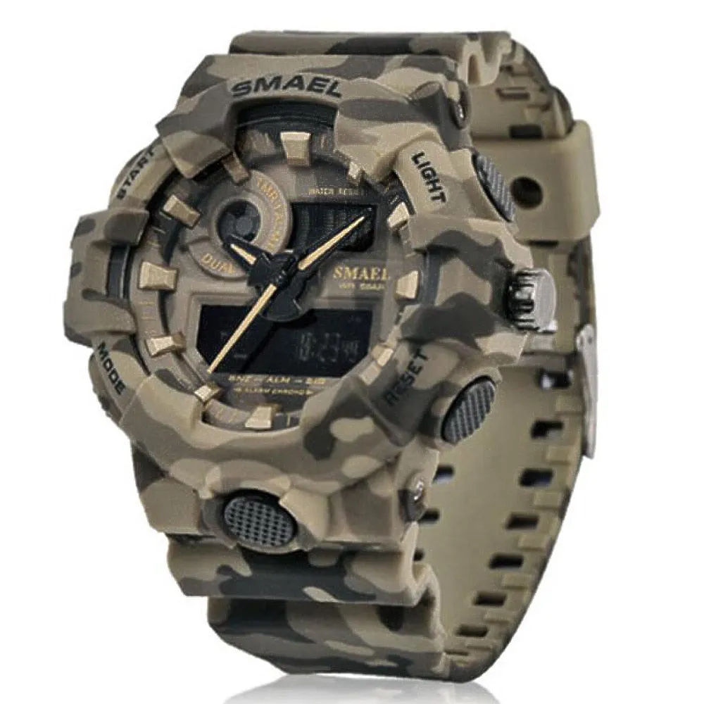 New Camouflage Military Watch SMAEL Watch Men Sports Watch LED