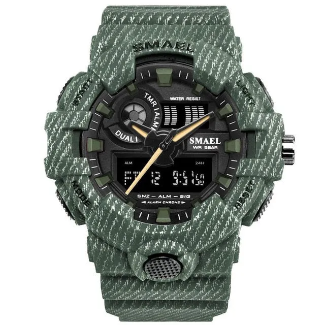 New Camouflage Military Watch SMAEL Watch Men Sports Watch LED
