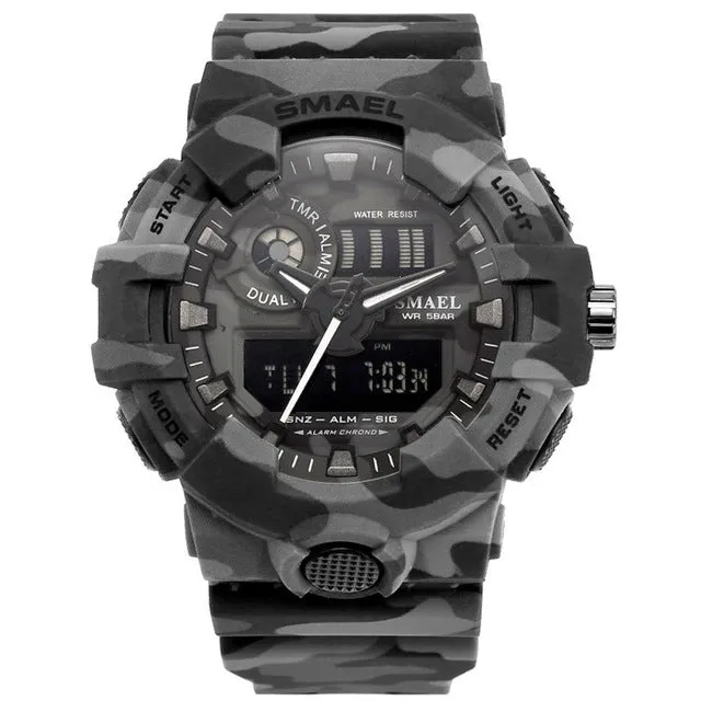 New Camouflage Military Watch SMAEL Watch Men Sports Watch LED
