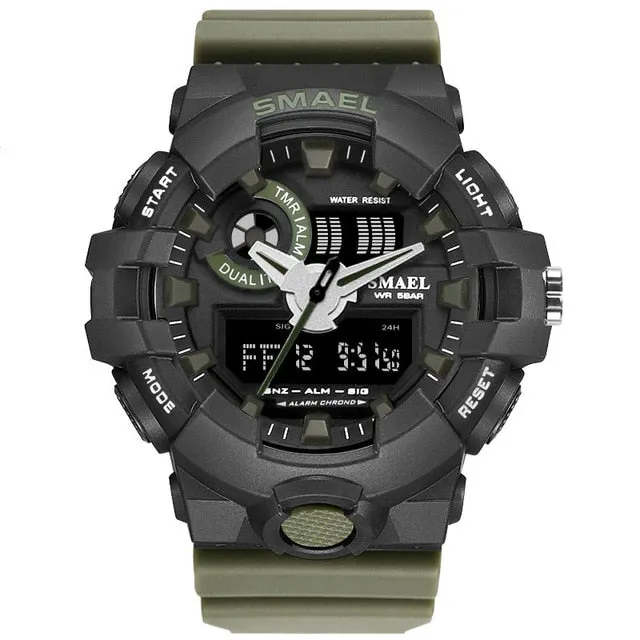New Camouflage Military Watch SMAEL Watch Men Sports Watch LED