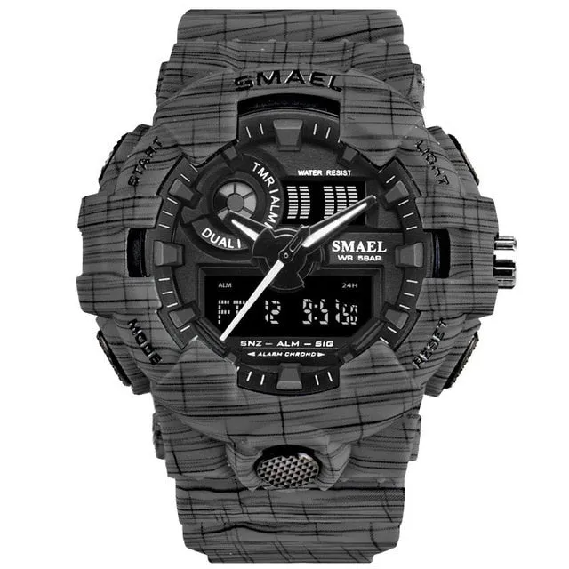 New Camouflage Military Watch SMAEL Watch Men Sports Watch LED