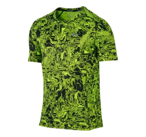 Nike Dri Fit Miler T-Shirt - Neon Yellow/Black Digital Camo (Old Season)