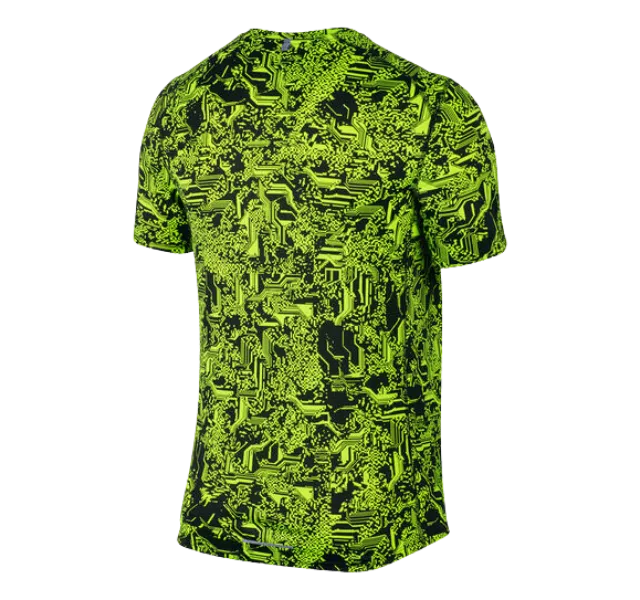 Nike Dri Fit Miler T-Shirt - Neon Yellow/Black Digital Camo (Old Season)