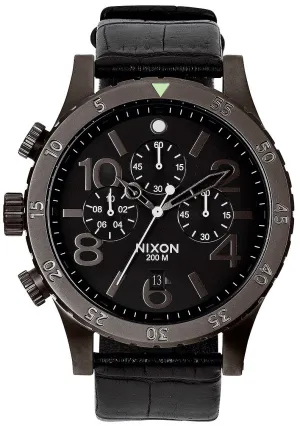 Nixon 48-20 Chrono Leather Black Gator Men's Watch Men's Watch A363-1886