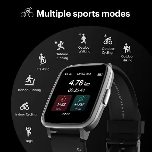 Noise ColorFit Pulse Spo2 Smart Watch with 10 days battery life, 60  Watch Faces, 1.4" Full Touch HD Display Smartwatch, 24*7 Heart Rate Monitor Smart Band, Sleep Monitoring Smart Watches for Men and Women & IP68 Waterproof (Jet Black)