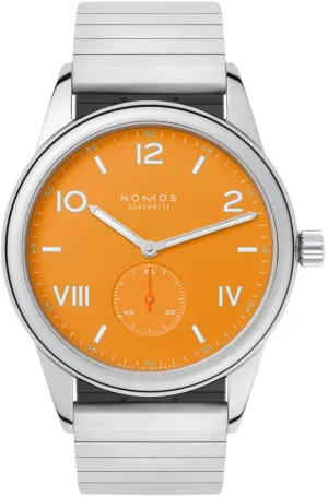 Nomos Glashutte Club Campus 38 Future Orange Steel Back Watch