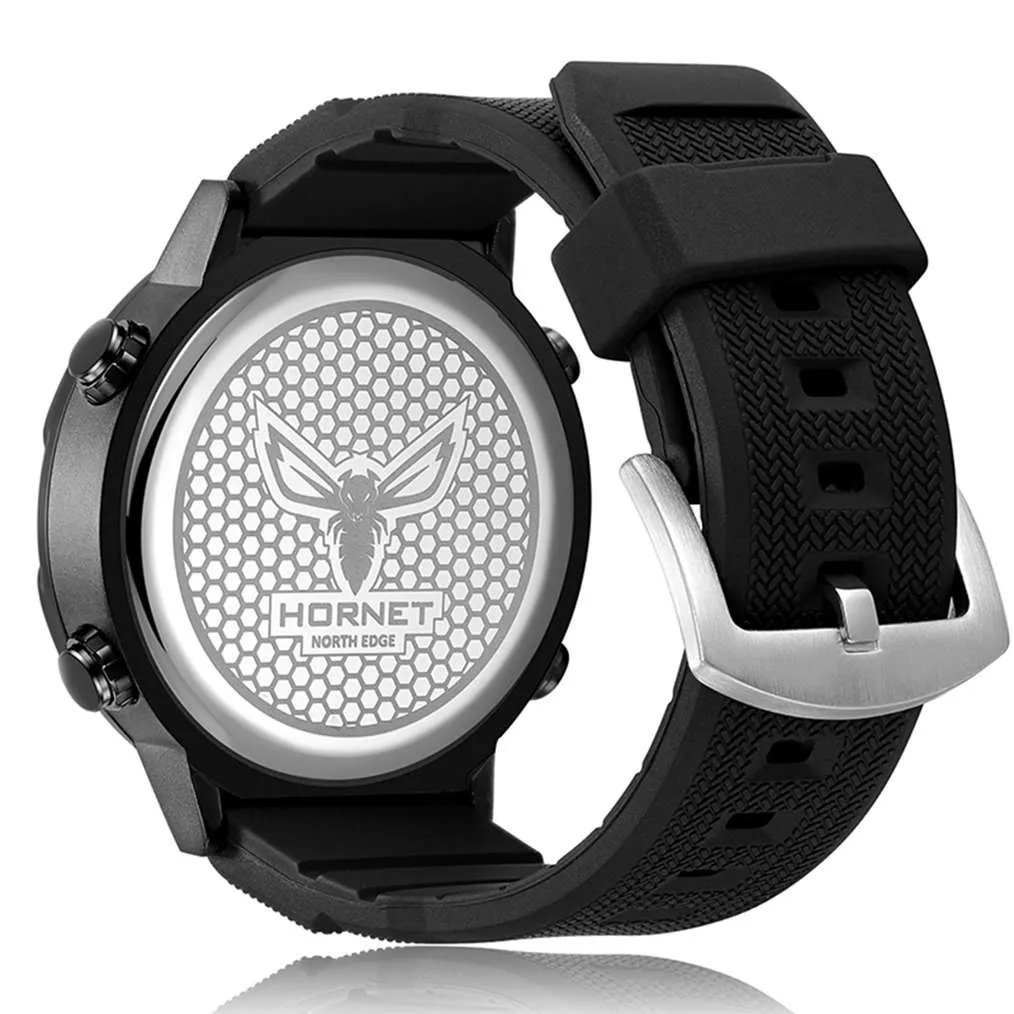 North Edge HORNET Men's Outdoor Sports Smartwatch - Multi-function Stopwatch, Countdown, Alarm