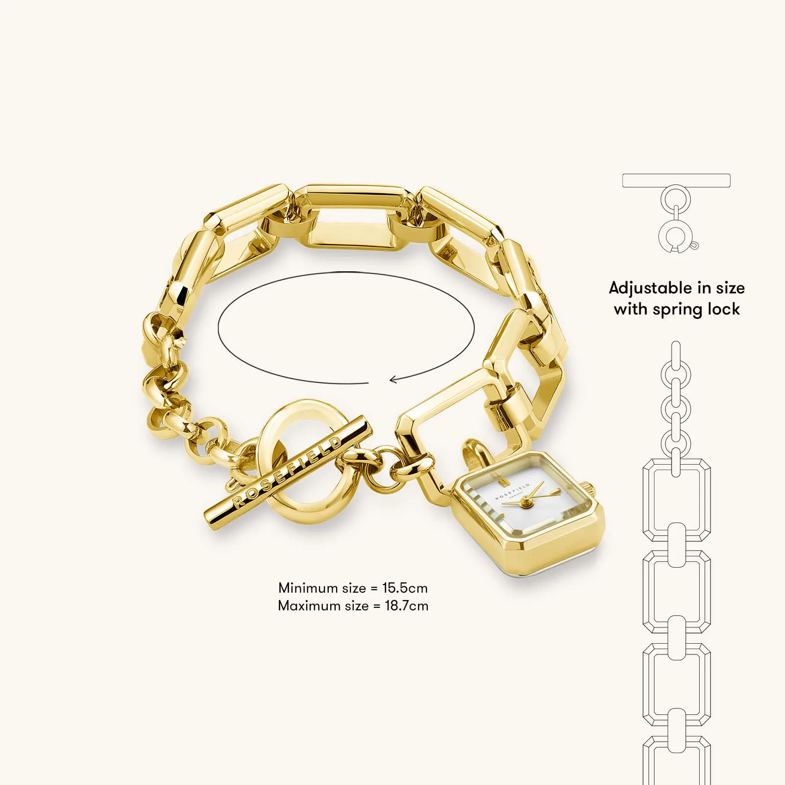 Octagon Chain Gold Black