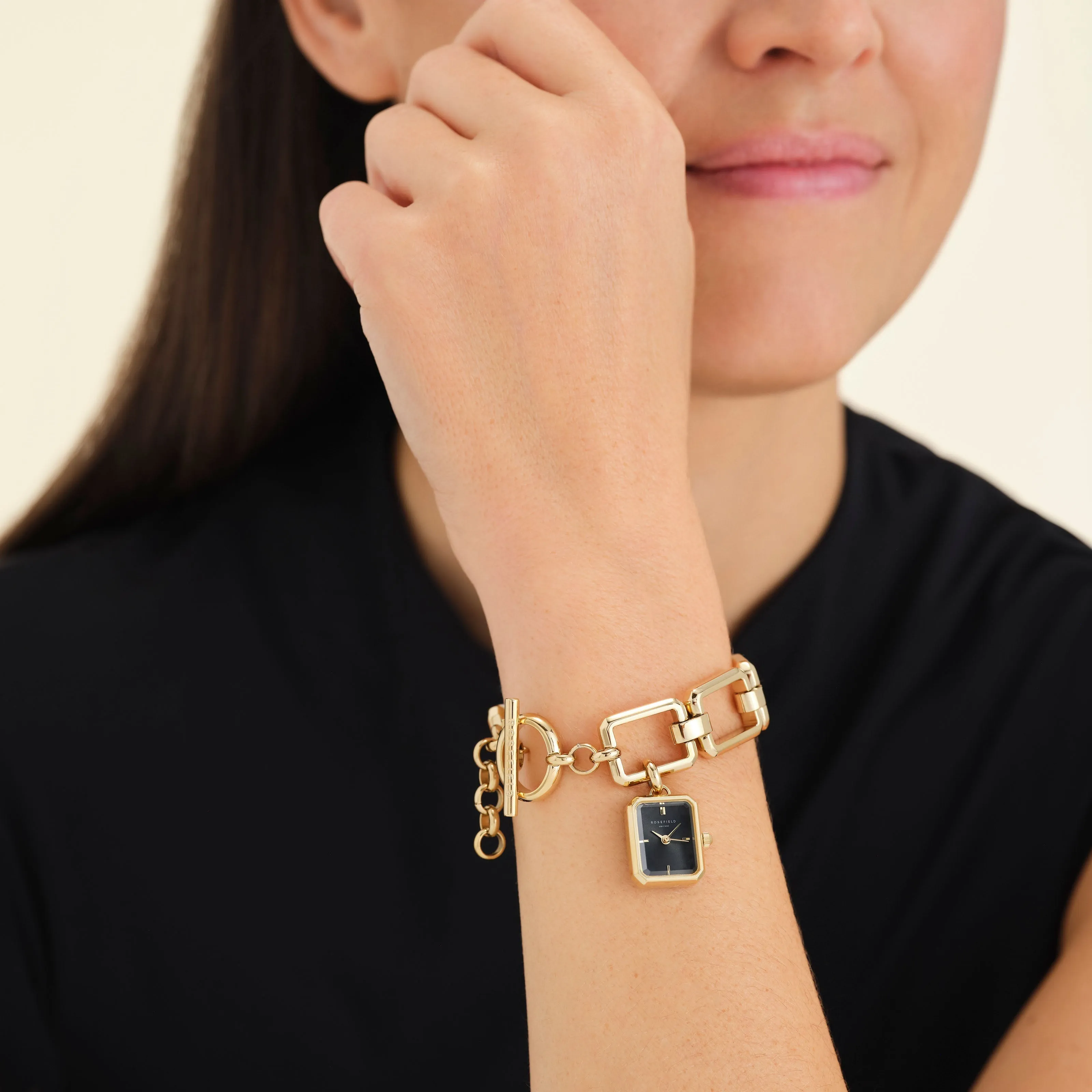 Octagon Chain Gold Black