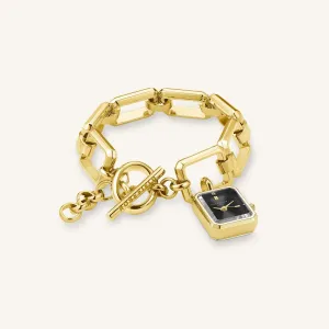 Octagon Chain Gold Black
