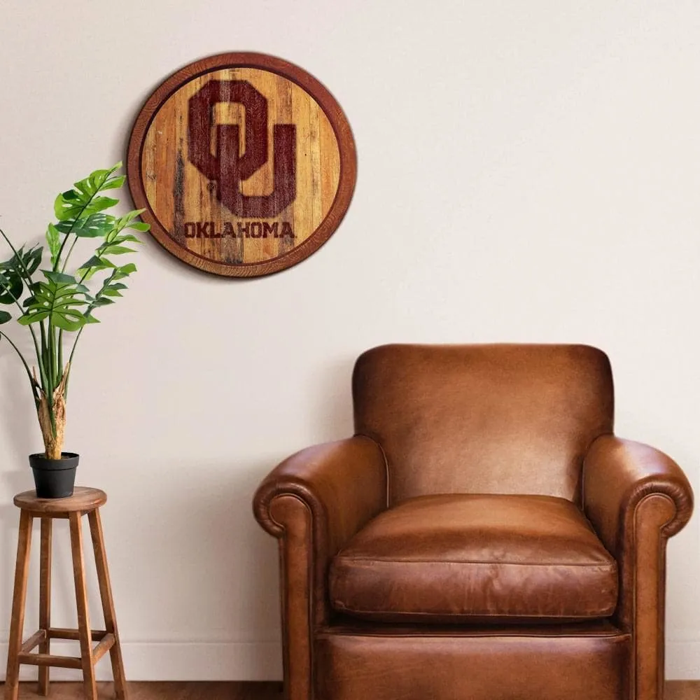 Oklahoma Sooners: Branded "Faux" Barrel Top Sign