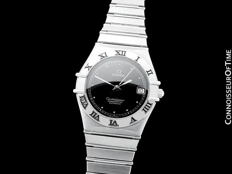 Omega Constellation Manhattan Mens Large Chronometer Watch, Automatic, Date - Brushed Stainless Steel