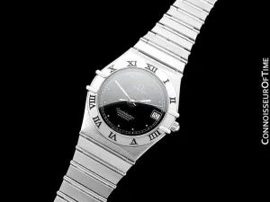 Omega Constellation Manhattan Mens Large Chronometer Watch, Automatic, Date - Brushed Stainless Steel