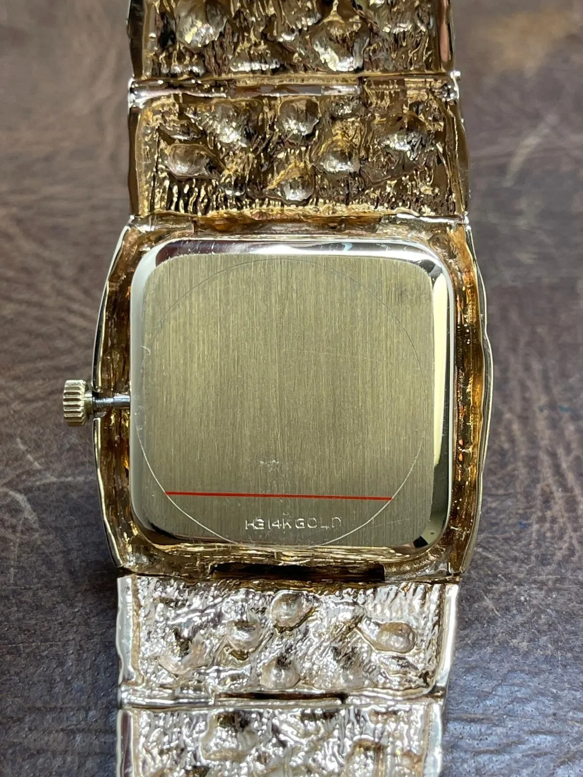 Omega Custom 33mm 80g 14K Gold Nugget Champagne Dial Hand Wind Watch