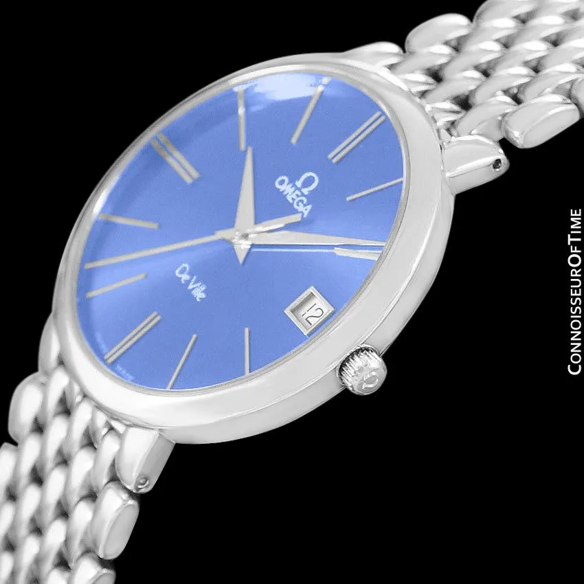 Omega De Ville Mens Ultra Thin Dress Watch with Bracelet - Stainless Steel