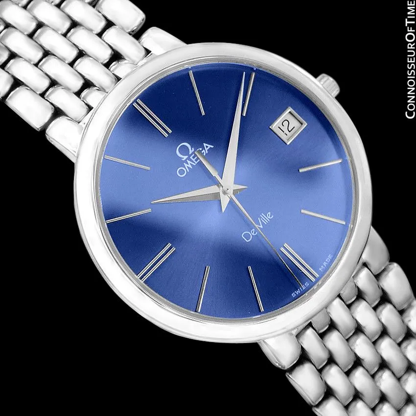 Omega De Ville Mens Ultra Thin Dress Watch with Bracelet - Stainless Steel