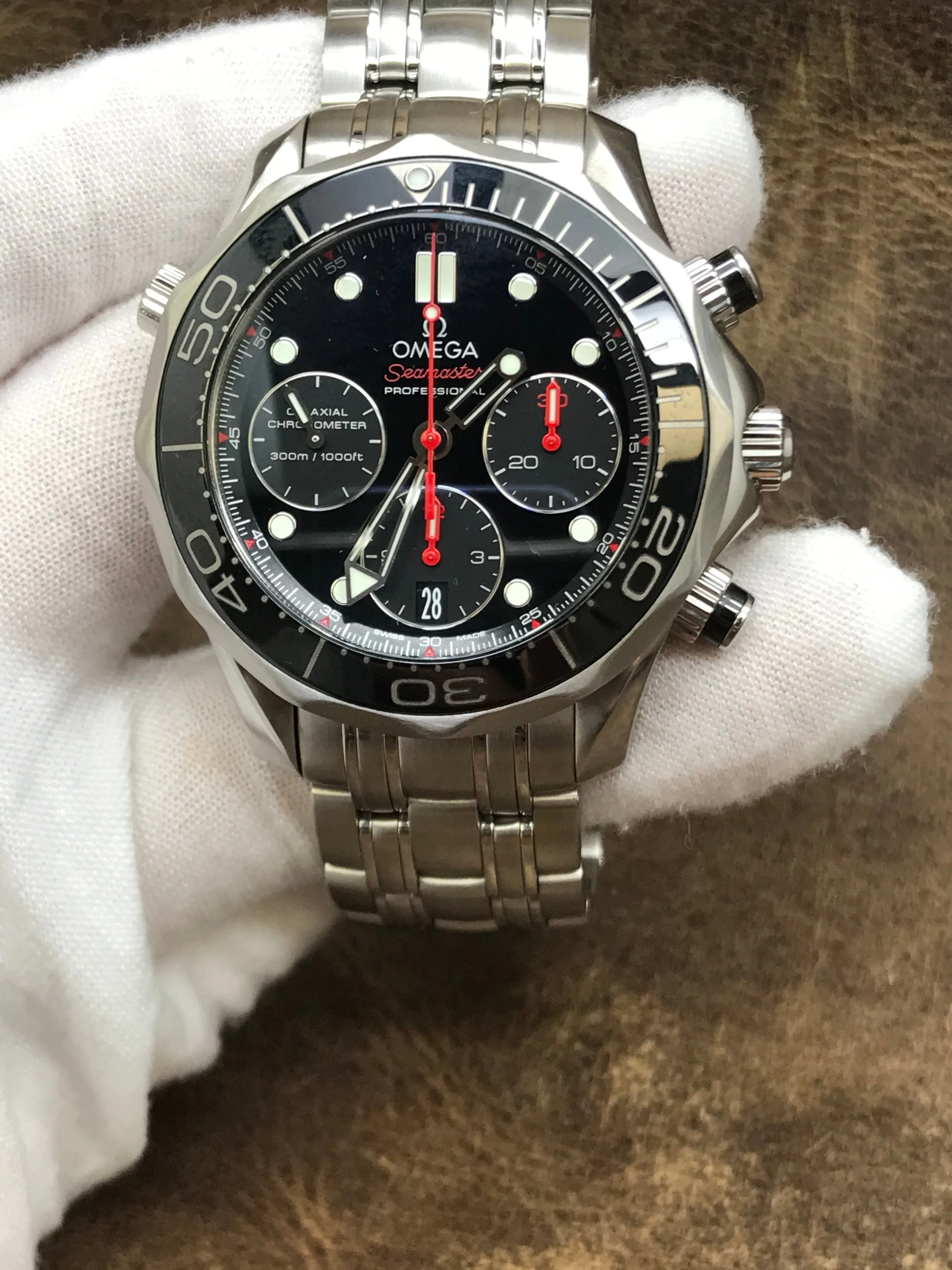 Omega Seamaster 300m Co-Axial Chronograph 212.30.42.50.01.001 Black Dial Automatic Men's Watch