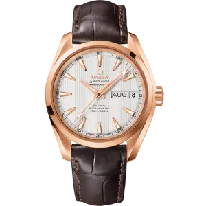 Omega Seamaster Aqua Terra 150M 38.5 mm, red gold on leather strap