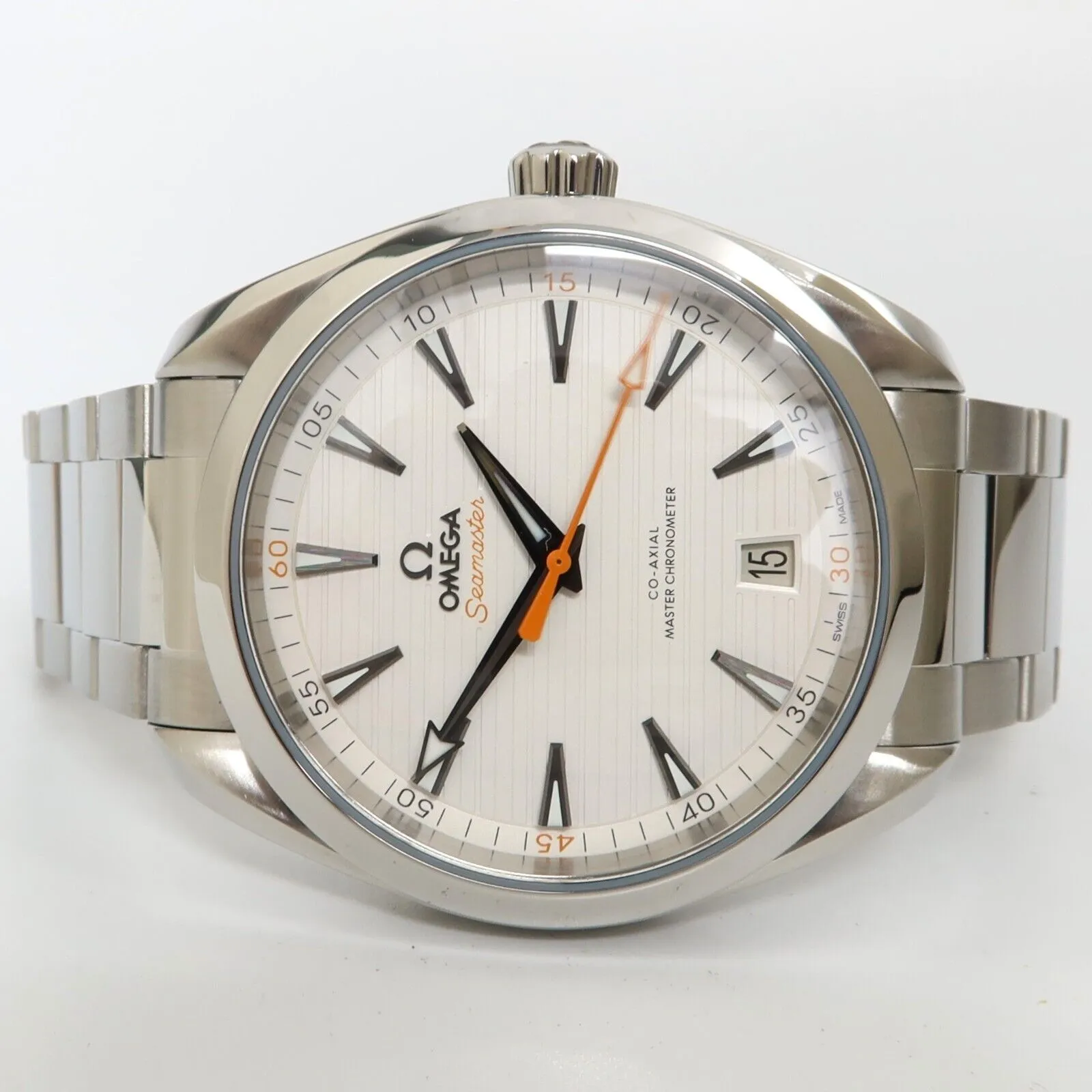 Omega Seamaster Aqua Terra Silver Dial Orange Hand Steel 220.10.41.21.02.001