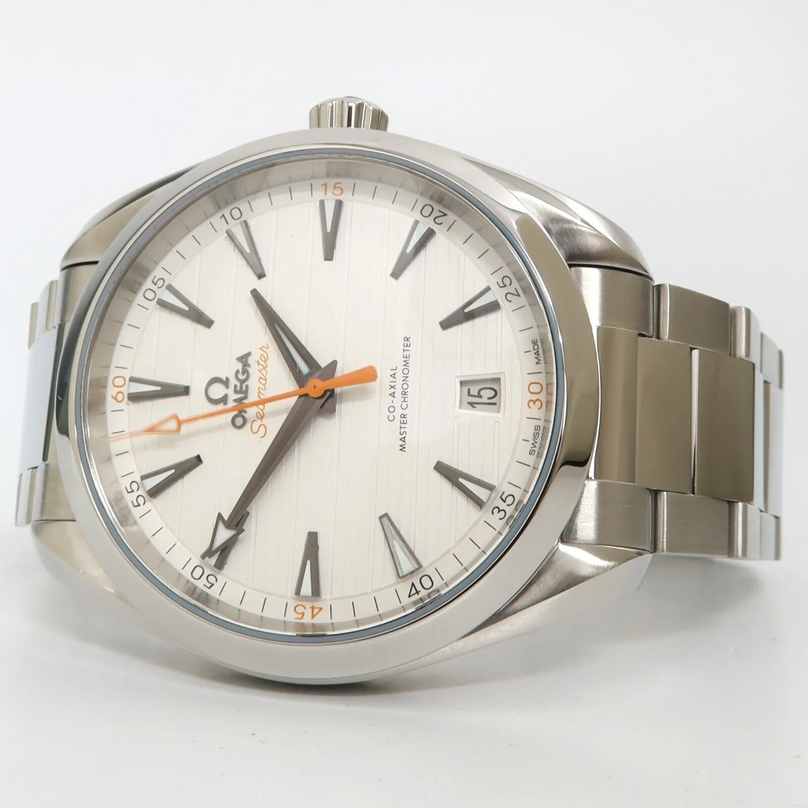 Omega Seamaster Aqua Terra Silver Dial Orange Hand Steel 220.10.41.21.02.001