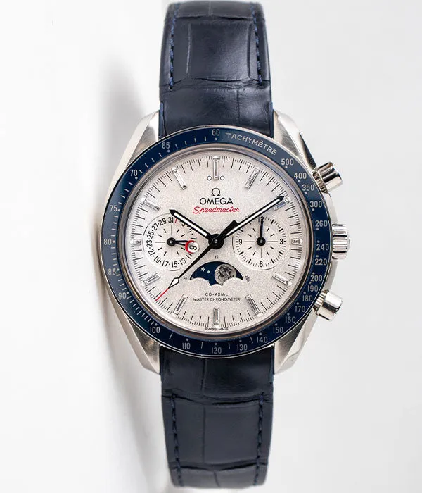 Omega Speedmaster Moonphase 304.93.44.52.99.004 Platinum Blue