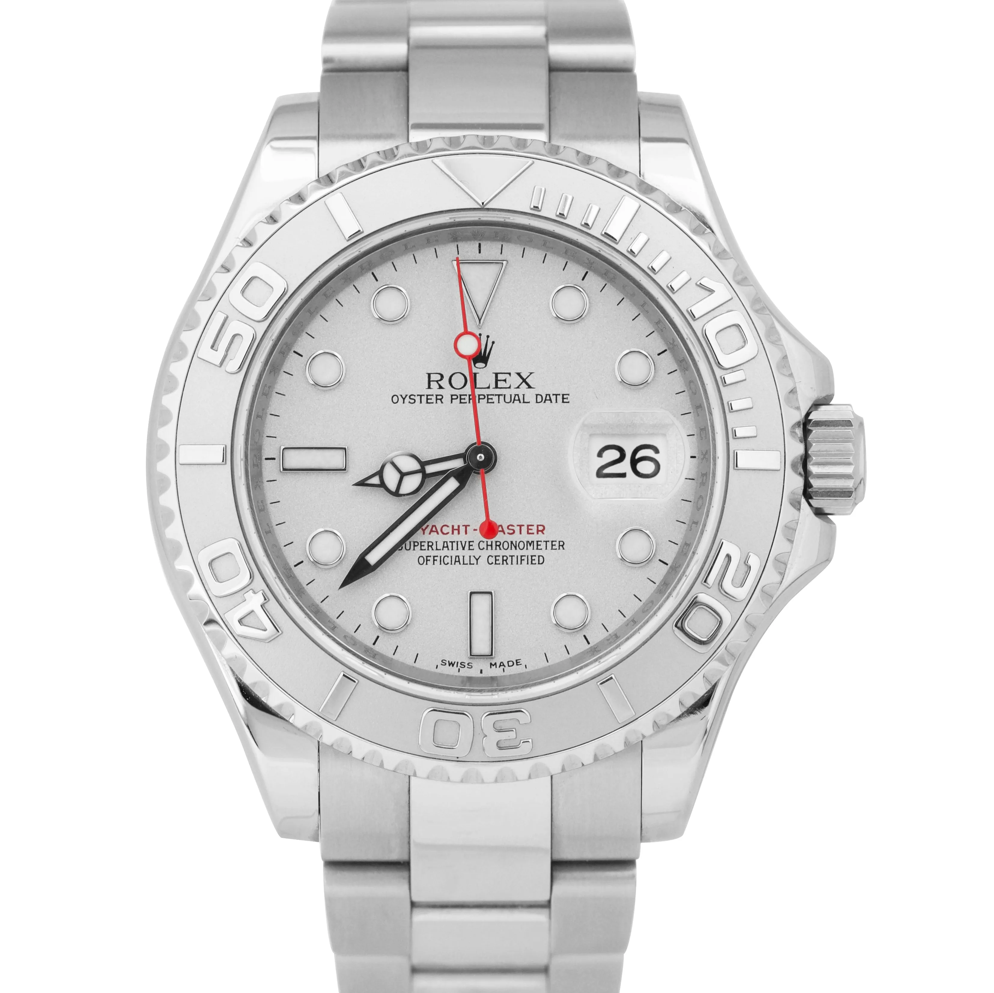 OPEN CARD UNPOLISHED Rolex Yacht-Master 16622 REHAUT Platinum Steel 40mm Watch
