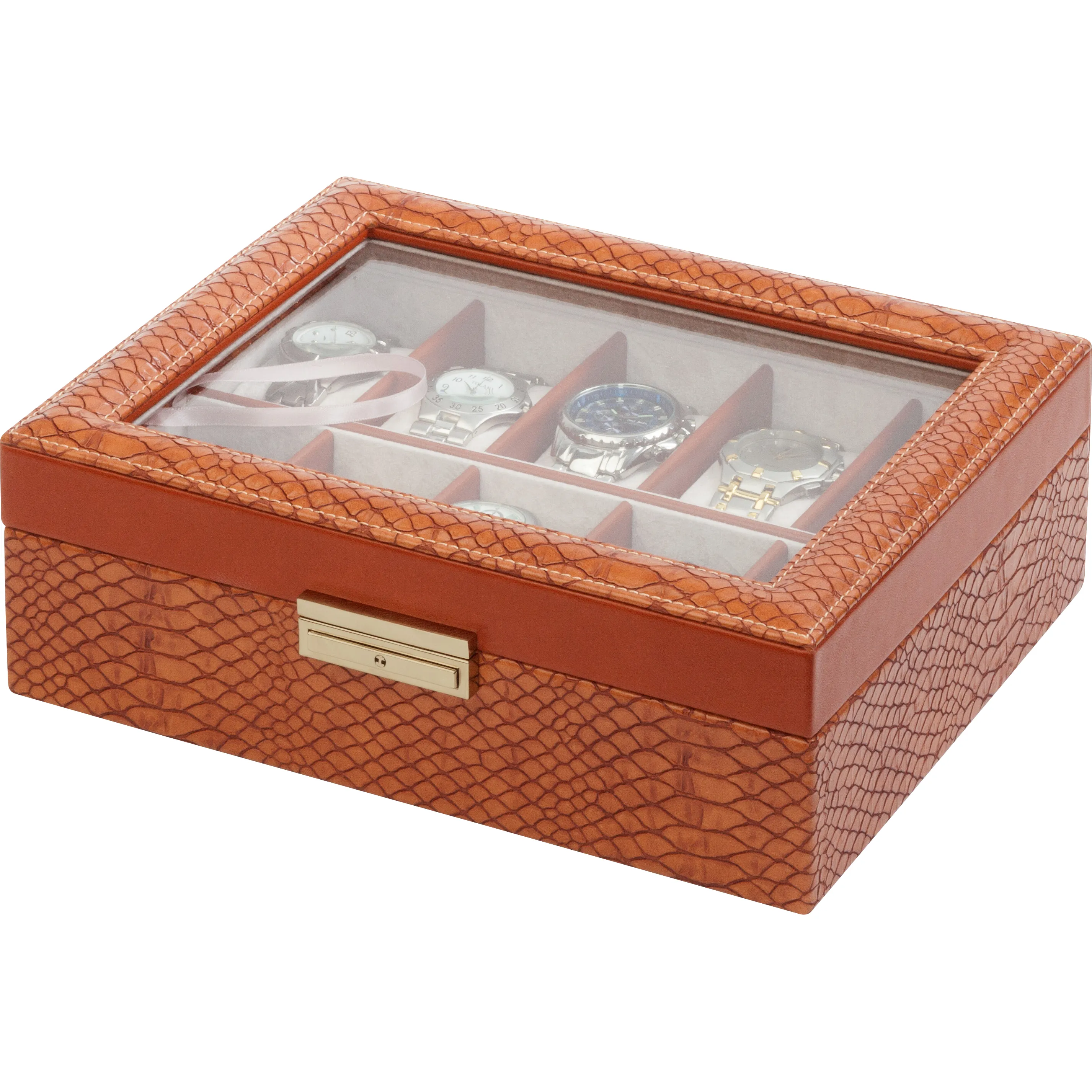 Orbita Roma 10-Unit Watch Case In Lizard Leather