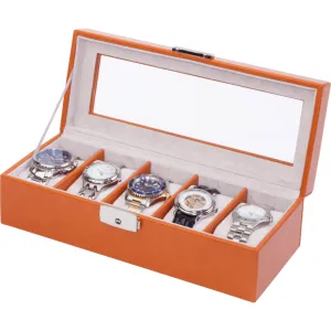 Orbita Roma 5-Unit Watch Case In Saddle Leather