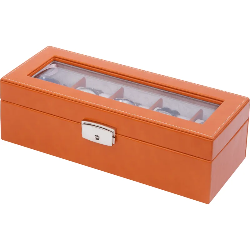 Orbita Roma 5-Unit Watch Case In Saddle Leather