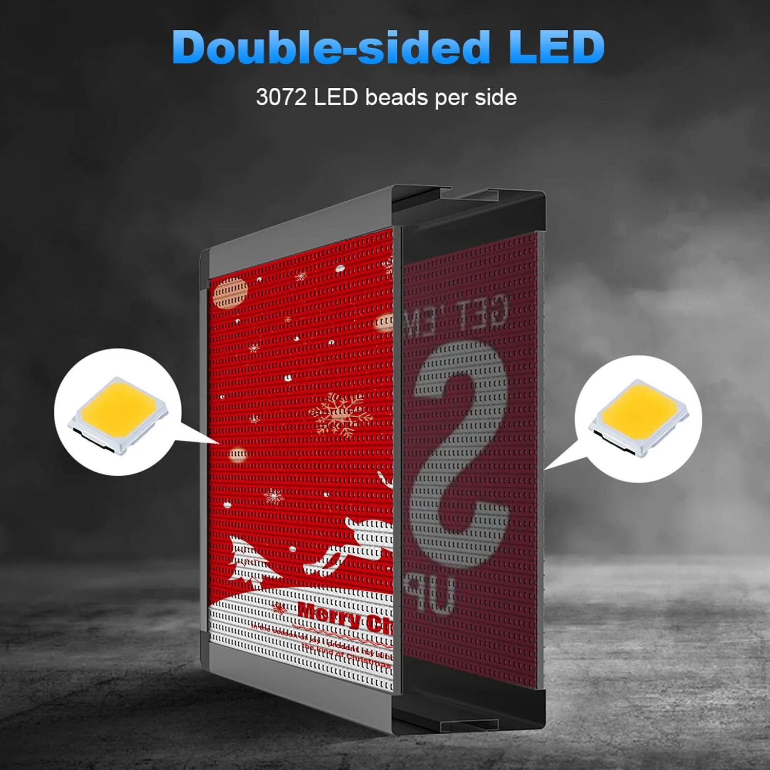 Outdoor Double Sided LED Signs Full Color Programmable  39"x 14" with WIFI, P10, Programmable Scrolling LED Display,Texts and Image Display for LED Advertising Sign Board (Double sides)