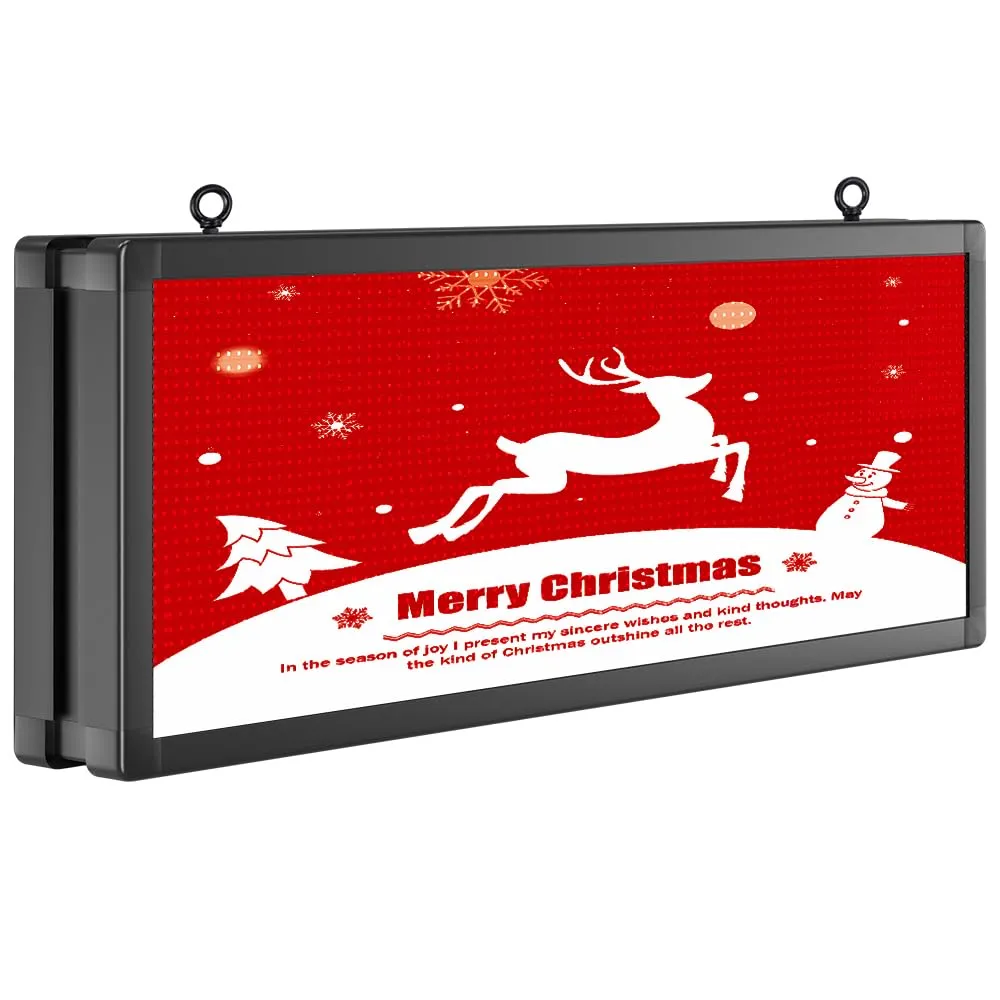 Outdoor Double Sided LED Signs Full Color Programmable  39"x 14" with WIFI, P10, Programmable Scrolling LED Display,Texts and Image Display for LED Advertising Sign Board (Double sides)