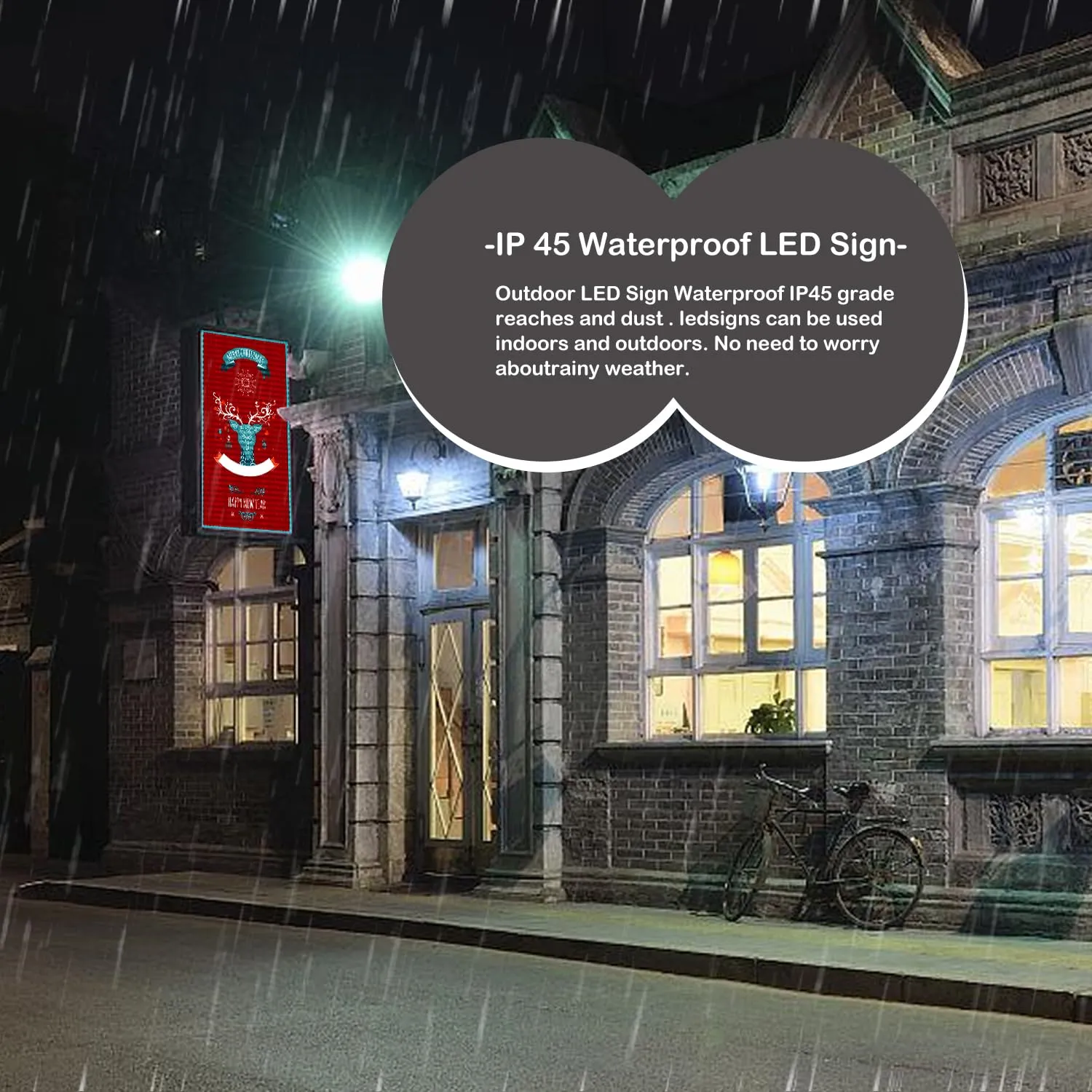 Outdoor Double Sided LED Signs Full Color Programmable  39"x 14" with WIFI, P10, Programmable Scrolling LED Display,Texts and Image Display for LED Advertising Sign Board (Double sides)