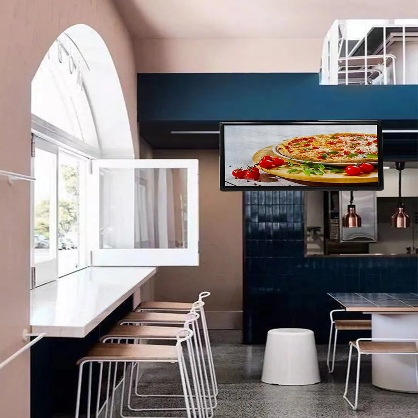Outdoor Signs for Business P6 40''x17''HS LED , WiFi Scrolling Programmable, Digital Electronic Message Board for Advertising, Menu Board for Restaurant, Tunemax LED Display for Sports Ticker