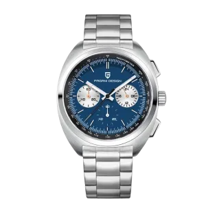 Pagani Design Silver Stainless Steel Blue Dial Chronograph Quartz Watch for Gents - PD1782